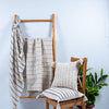 F. Corriveau International - Natural Striped Throw, Indoor/Outdoor, 50" x 60" - 101-UTH5060-NAT-017 - Mounts For Less