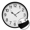 Hauz - Round Wall Clock, 10" Diameter, Quartz Precision, Black - 80-WC5044 - Mounts For Less