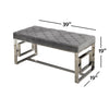 IFDC - Bench with Padded Seat and Chrome Leg, 39''x19''x19 '', Gray Velor - 53-IF-6610 - Mounts For Less