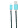 LAX - 6 Feet USB Type-C to USB-A Cable, Braided and Durable, Aqua - 78-131502 - Mounts For Less