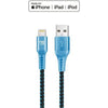 LAX - Lightning Cable, 4 Feet, Braided and Durable, Blue - 78-134567 - Mounts For Less