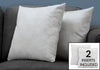Monarch Specialties I 9321 Pillows, Set Of 2, 18 X 18 Square, Insert Included, Decorative Throw, Accent, Sofa, Couch, Bedroom, Polyester, Hypoallergenic, Grey, Modern - 83-9321 - Mounts For Less