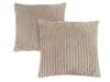 Monarch Specialties I 9355 Pillows, Set Of 2, 18 X 18 Square, Insert Included, Decorative Throw, Accent, Sofa, Couch, Bedroom, Polyester, Hypoallergenic, Beige, Modern - 83-9355 - Mounts For Less
