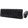 Adesso - Wired Keyboard and Mouse Set, Antimicrobial, Black - 78-142502 - Mounts For Less