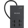 Belkin - 8-Outlet Low-Profile Surge Protector, 3550 Joules Protection, 12-Foot Cord, Black - - Mounts For Less