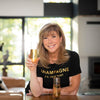 Chantal Lacroix - “Champagne s'il vous plaît” T-Shirt, Black and Gold (Available in 5 Sizes) - - Mounts For Less