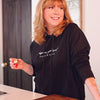 Chantal Lacroix - “Inspire le présent et expire le passé” Hooded Sweater, Black (6 Sizes Available) - - Mounts For Less
