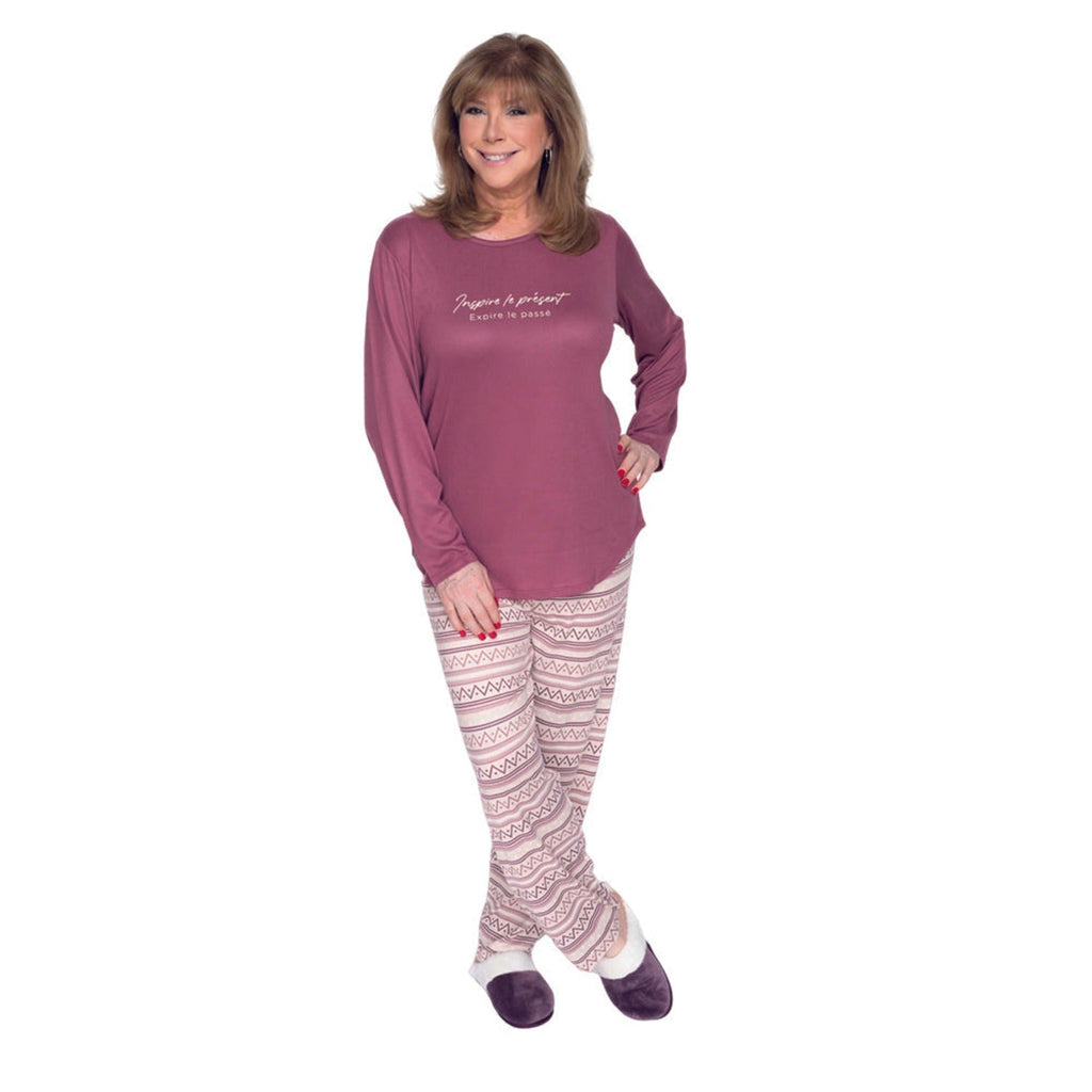 Chantal Lacroix - “Inspire the Present” Pajamas, Pink (6 Sizes Available) - - Mounts For Less