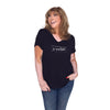 Chantal Lacroix - “Menopause” V-Neck T-Shirt, Black (6 Sizes Available) - - Mounts For Less