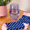Chantal Lacroix - “Merci Maman” Glass and Stocking Duo, Size 7-10, Blue - 150-EVB215 - Mounts For Less
