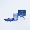 Chantal Lacroix - “Merci Maman” Glass and Stocking Duo, Size 7-10, Blue - 150-EVB215 - Mounts For Less