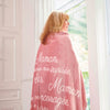 Chantal Lacroix - “Mom” Fleece Throw, 50" x 60", Pink - 150-JQJ642 - Mounts For Less