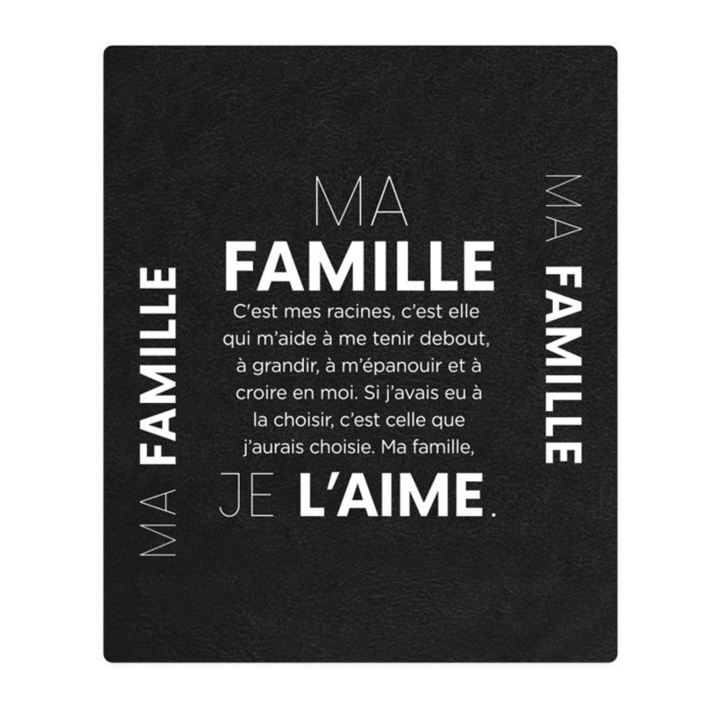 Chantal Lacroix - “My Family” Fleece Throw, 50" x 60", Black - 150-JMF666 - Mounts For Less