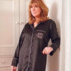 Chantal Lacroix - Satin Nightgown, Light and Comfortable, Black (Available in 6 Sizes) - - Mounts For Less