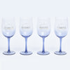 Chantal Lacroix - Set of 4 Stemmed Wine Glasses, 500ml Capacity, Blue - 150-EVV140 - Mounts For Less