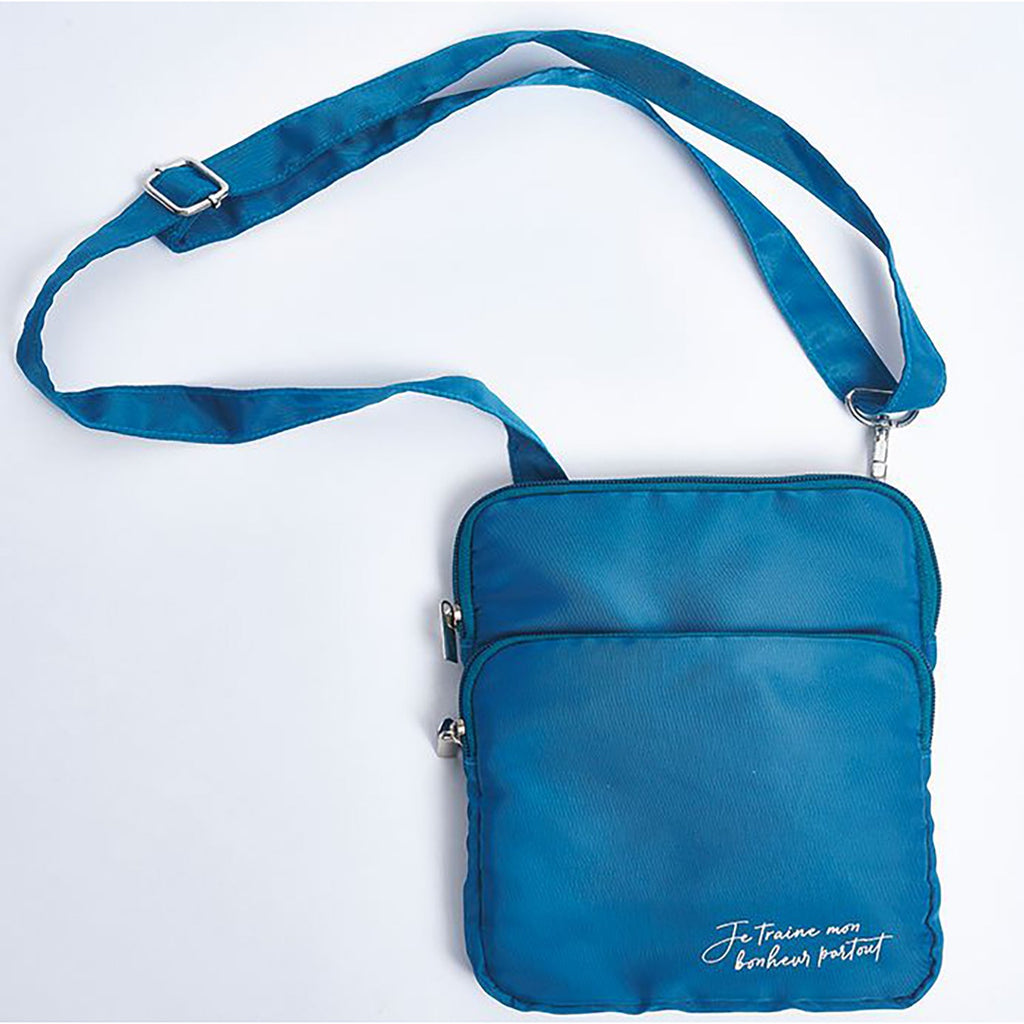 Chantal Lacroix - Shoulder Bag with Adjustable Strap, Évasion Collection, Blue - 150-SBB895 - Mounts For Less