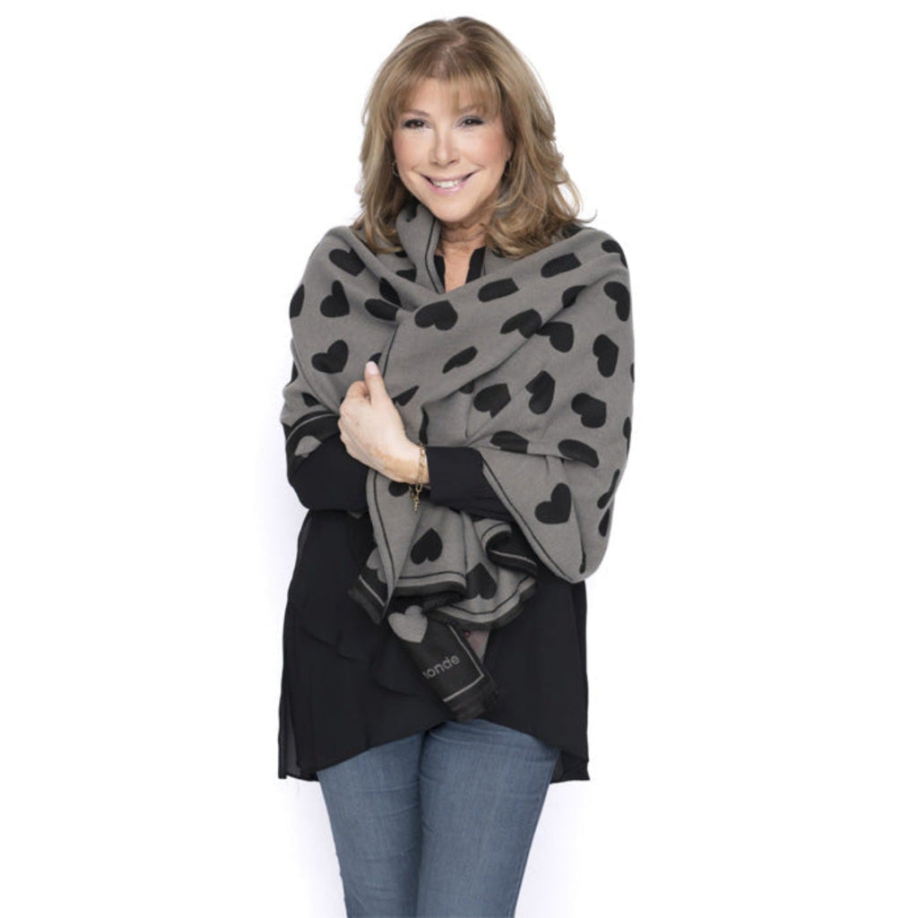 Chantal Lacroix - “The Beauty of the World” Reversible Scarf, Gray - 150-TGF475 - Mounts For Less