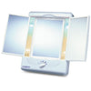 Conair TGTM7LXC - Three-Flap Mirror with 4 Light Settings, 5x or 1x Magnification, White - 65-325099 - Mounts For Less