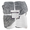 Cotton House - Flannel Sherpa Blanket, Soft and Luxurious, Queen/King Size, Light Gray - 57-SHERPABLKT-K-SILVER - Mounts For Less
