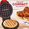 DASH - Mini Waffle Maker for Individual Waffles, 4" Diameter, Non-Stick Surface, Red - 119-DMW001RD - Mounts For Less