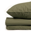 DB Chez Vous - 100% Washed Cotton Sheet Set, 200 Thread Count, Olive (Available in 5 Sizes) - - Mounts For Less