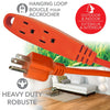 Elink - 3 Outlet Outdoor Electrical Extension Cord, 15 Feet Length, Orange - 80-EX-892 - Mounts For Less