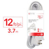 Elink - Indoor Electrical Extension Cord, 1 Outlet, 12 Feet Length, White - 80-EX-903 - Mounts For Less