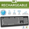 Elink KBR647 - Rechargeable Wireless Keyboard, 105 Keys, 2.4Ghz, Black - - Mounts For Less