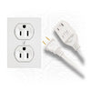 Elink - Set of 2 3-Outlet Indoor Electrical Extension Cords, 15 Feet Length, White - 80-EX-655x2 - Mounts For Less
