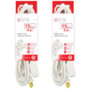 Elink - Set of 2 3-Outlet Indoor Electrical Extension Cords, 15 Feet Length, White - 80-EX-655x2 - Mounts For Less
