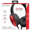 Escape - Foldable Stereo Wired Headphones with Extra Bass, Red and Black - - Mounts For Less