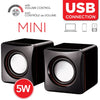 Escape - Mini Stereo USB Speakers with Sound Control, 5 Watts, Black - - Mounts For Less