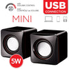 Escape - Mini Stereo USB Speakers with Sound Control, 5 Watts, Black - 80-SP159 - Mounts For Less