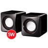 Escape - Mini Stereo USB Speakers with Sound Control, 5 Watts, Black - - Mounts For Less