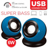 Escape - Mini Stereo USB Speakers with Volume Control, 6 Watts, Blue - 80-SP613 - Mounts For Less