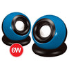 Escape - Mini Stereo USB Speakers with Volume Control, 6 Watts, Blue - - Mounts For Less