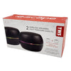 Escape - Set of 2 Wireless Speakers with LED Lighting, FM Radio and Microphone, Black - - Mounts For Less