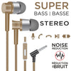 Escape - Stereo In-Ear Headphones, Noise Reduction, Integrated Microphone, Gold - 80-HF865GLD - Mounts For Less
