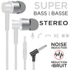 Escape - Stereo In-Ear Headphones, Noise Reduction, Integrated Microphone, White - 80-HF865SL - Mounts For Less