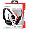 Escape - Wired Stereo Headphones with Built-in Microphone, White - 80-HP926WH - Mounts For Less