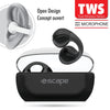 Escape - Wireless Ear Clip Headphones with Microphone and Charging Case, Black - - Mounts For Less