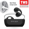 Escape - Wireless Ear Clip Headphones with Microphone and Charging Case, Black - 80-BTOE682 - Mounts For Less