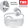 Escape - Wireless Ear Clip Headphones with Microphone and Charging Case, White - 80-BTOE699 - Mounts For Less