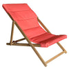 F. Corriveau International - Folding Deck Chair, Acacia Wood Frame, Coral - - Mounts For Less