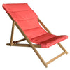 F. Corriveau International - Folding Deck Chair, Acacia Wood Frame, Coral - 101-OCF001H-F77-308 - Mounts For Less