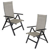 F. Corriveau International - Set of 2 Emma Outdoor Folding and Reclining Chairs, Aluminum Frame, Grey - 101-KCF007X-F72-318 - Mounts For Less