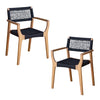 F. Corriveau International - Set of 2 Maui Outdoor Dining Chairs, Acacia Wood Frame - 101-HCD036H-F65-R02 - Mounts For Less