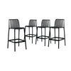 F. Corriveau International - Set of 4 Bar Height Chairs, Indoor/Outdoor, Black - - Mounts For Less
