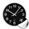Hauz - Round Wall Clock, 10" Diameter, Quartz Precision, Black - 80-WC5099 - Mounts For Less