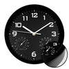 Hauz - Round Wall Clock, 10" Diameter, Quartz Precision, Black - 80-WC5037 - Mounts For Less